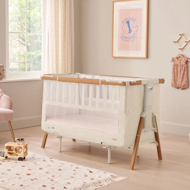 Tutti Bambini CoZee XL Bedside Crib and Cot – Scandinavian Walnut