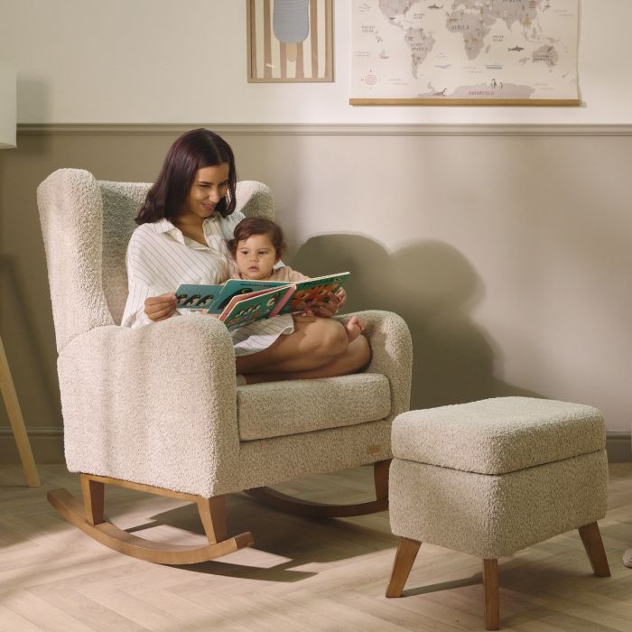 Tutti Bambini Harper Rocking Chair & Footstool - Mushroom