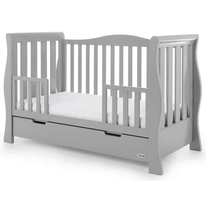 Obaby Stamford Luxe Sleigh Cot Bed – Warm Grey