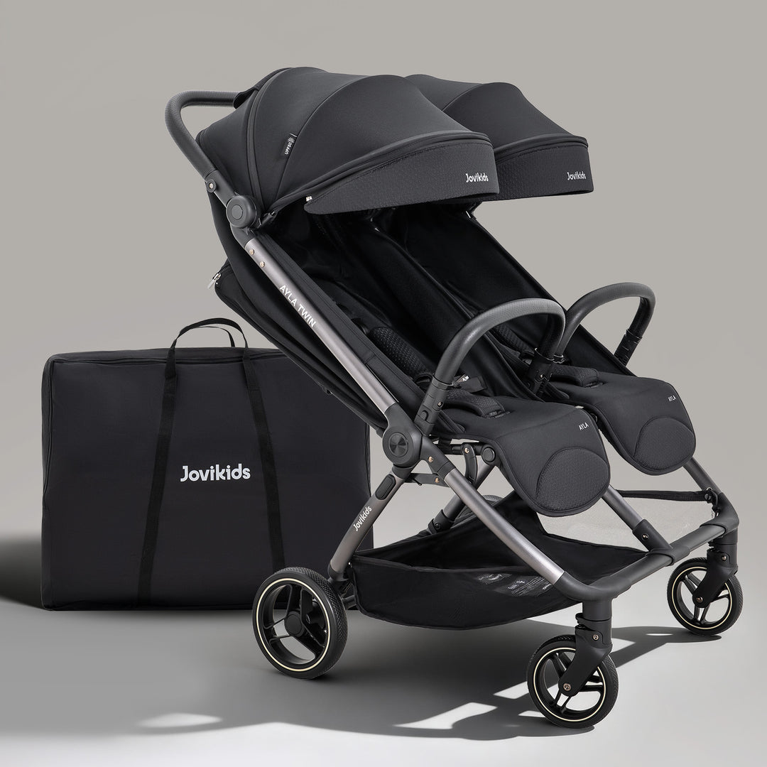 JoviKids Ayla Compact Twin Pushchair - Black