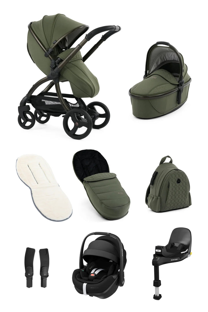 egg3 Luxury Maxi-Cosi Pebble 360 Pro2 Luxury Travel System Bundle - Sage