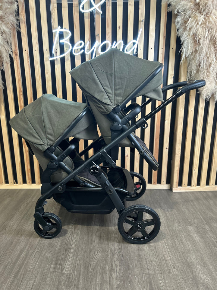 PRE LOVED Silver Cross Wave Twin Travel System - Cedar