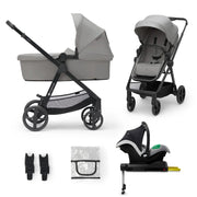 Kinderkraft 4in1 Newly Travel System with Isofix Base Complete Bundle - Grey