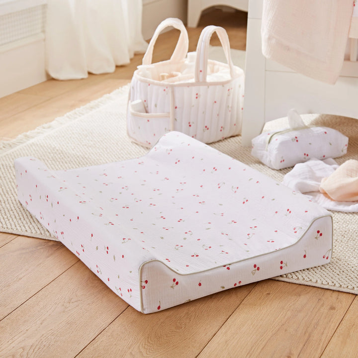 CuddleCo Wedge Changing Mat - Ditsy Cherry