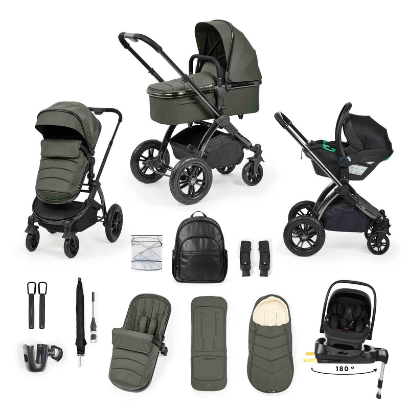 Ickle Bubba Stomp Luxe Elements Edition 17 Piece Bundle Inc Bubba Crib - Forest