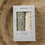 Avery Row Extra Large Organic Baby Muslins, Set of 2 - Riverbank/Nettle Scatter