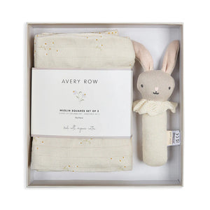 Avery Row Rattle & Care New Baby Gift Set - Chamomile