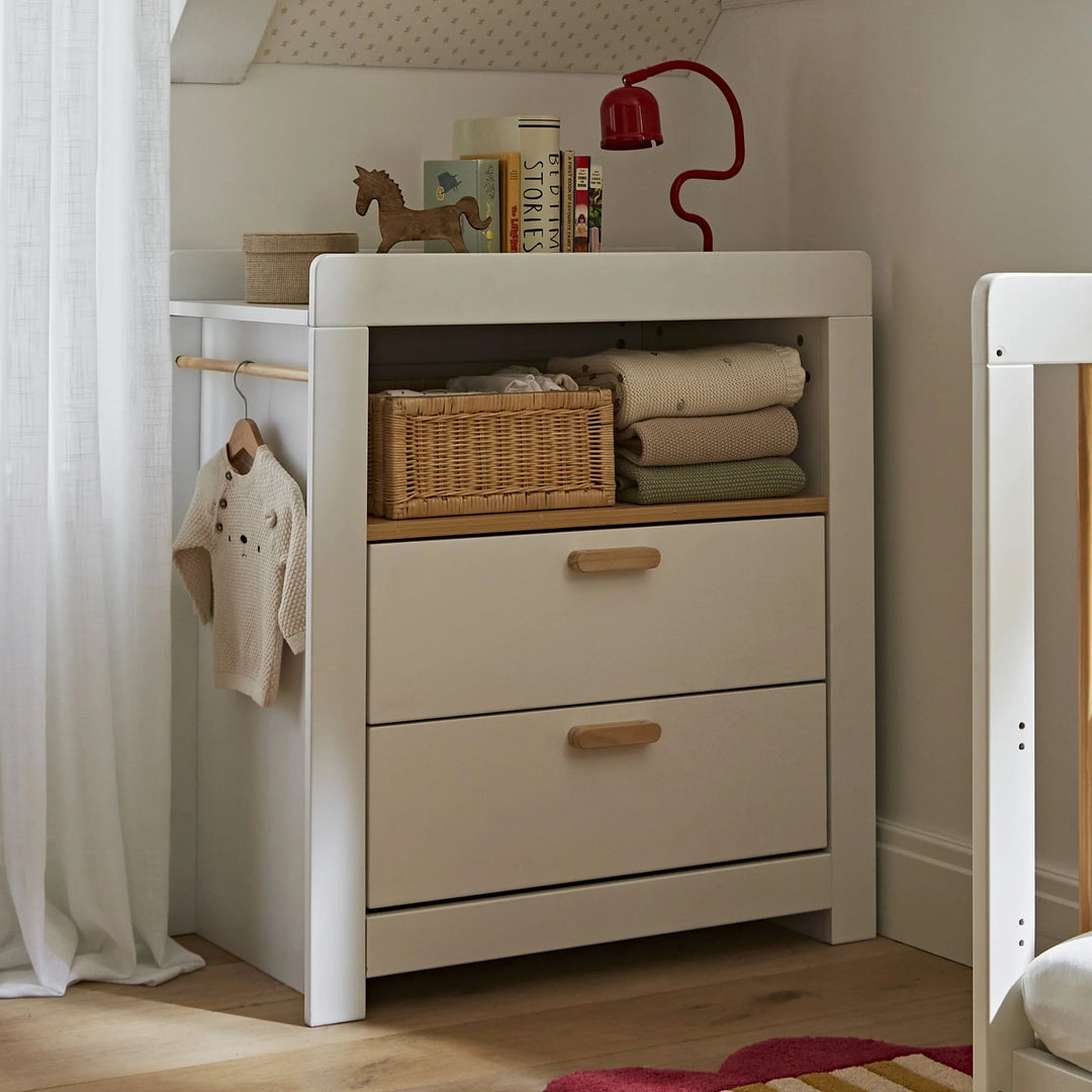 Cuddleco Nola 3 Piece Nursery Furniture Set - White & Natural