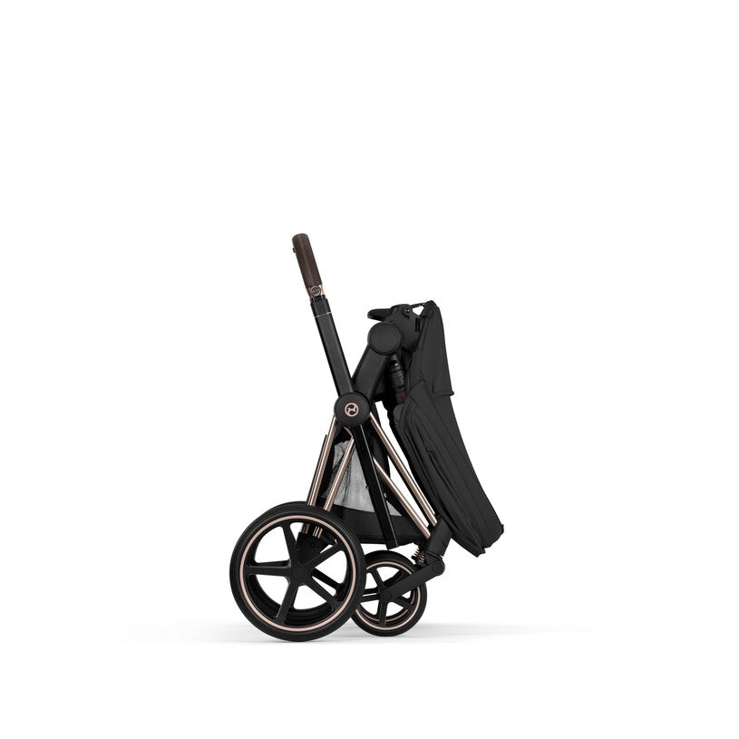 Cybex Priam Comfort Pushchair & Foldable Carrycot - Sepia Black/Rose Gold