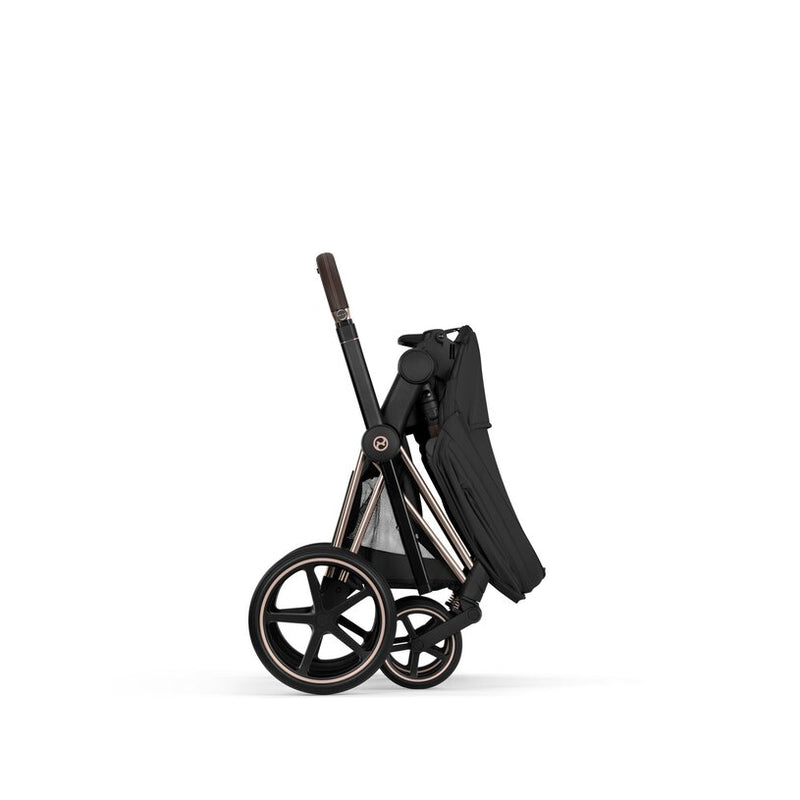 Cybex Priam Comfort Pushchair & Foldable Carrycot - Sepia Black/Rose Gold