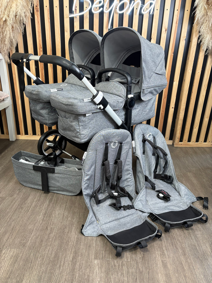 PRE LOVED Bugaboo Donkey3 Twin Pushchair - Grey Melange