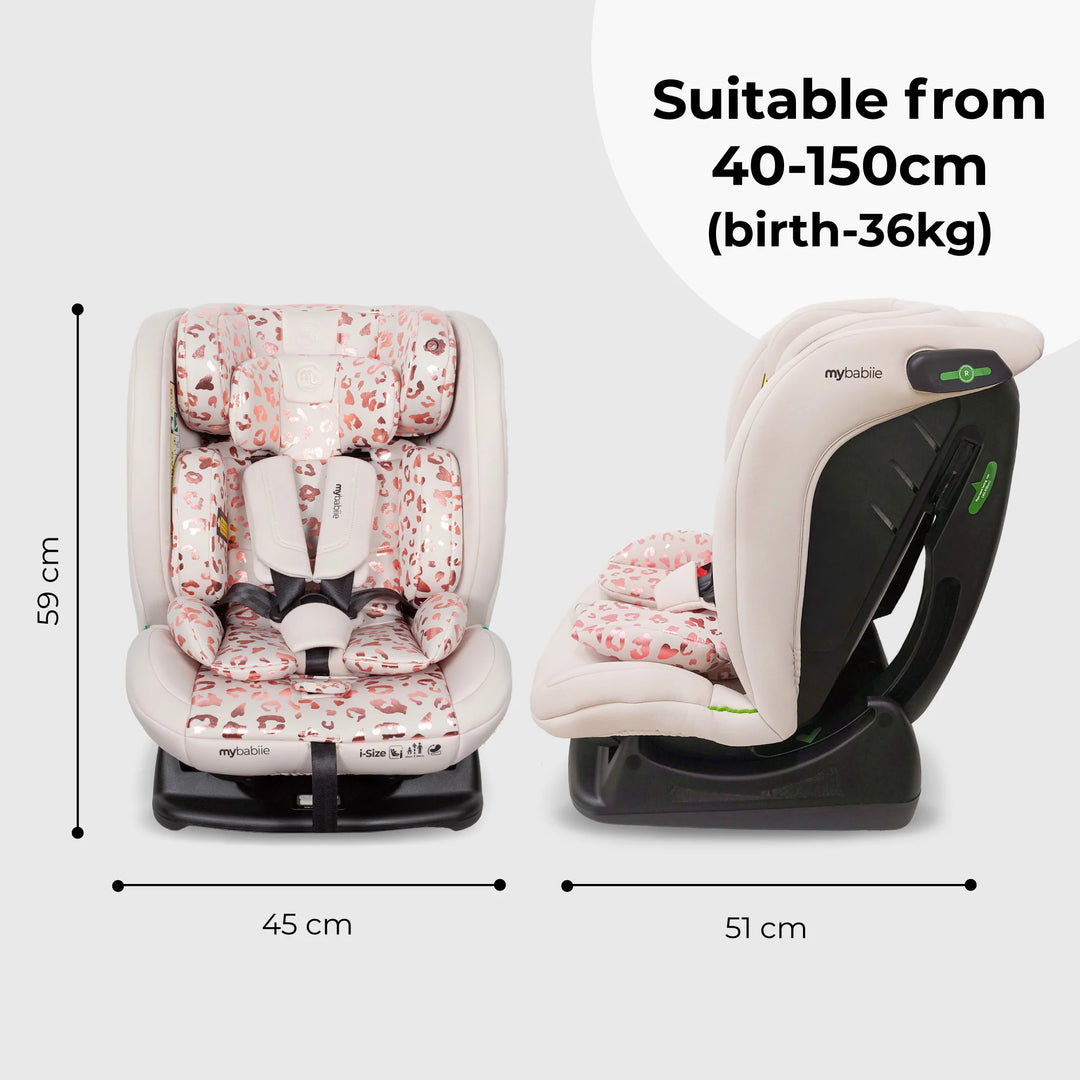 My Babiie MBCS100 2-in-1 Convertible R129 Car Seat - Pink Leopard