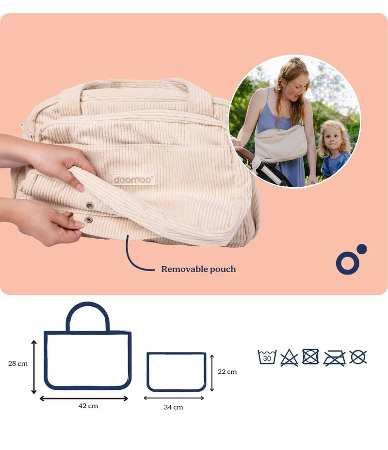 Doomoo Corduroy Soft Changing Bag - Beige