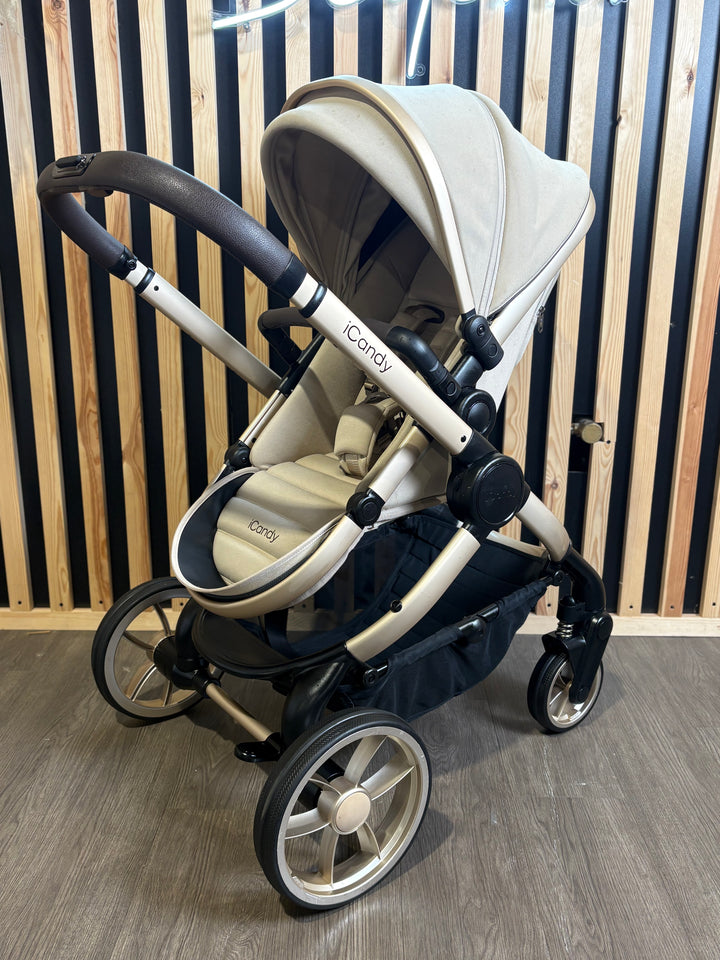 PRE LOVED iCandy Peach 7 w/ Cocoon Car Seat Travel System - Biscotti