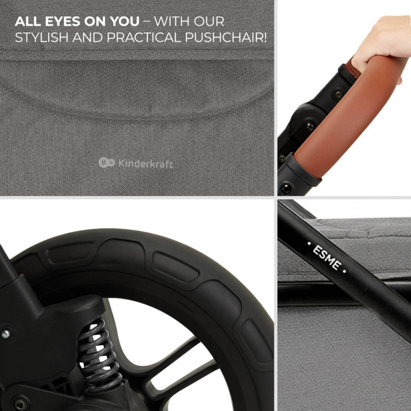 Kinderkraft Esme Luxury Newborn Travel System & Home Bundle - Grey