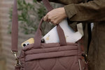 Ralphie Bear Quilted Stroller Bag - Brown/Pears Print