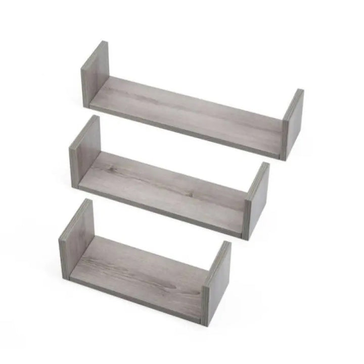 Tutti Bambini Modena Set of Three U-Shaped Wall Shelves - Grey Ash