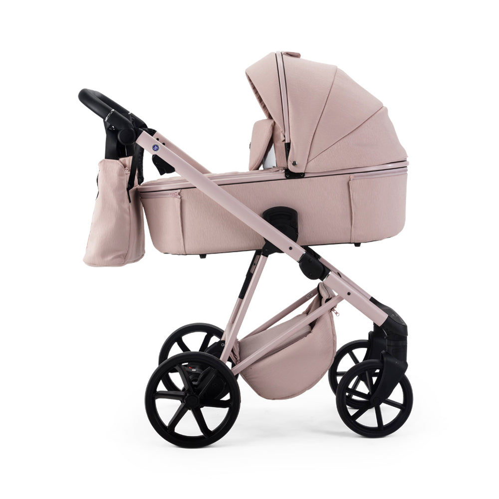 Mee-Go Milano Natura 4in1 Travel System Inc Spin Car Seat + Isofix Base – Rose