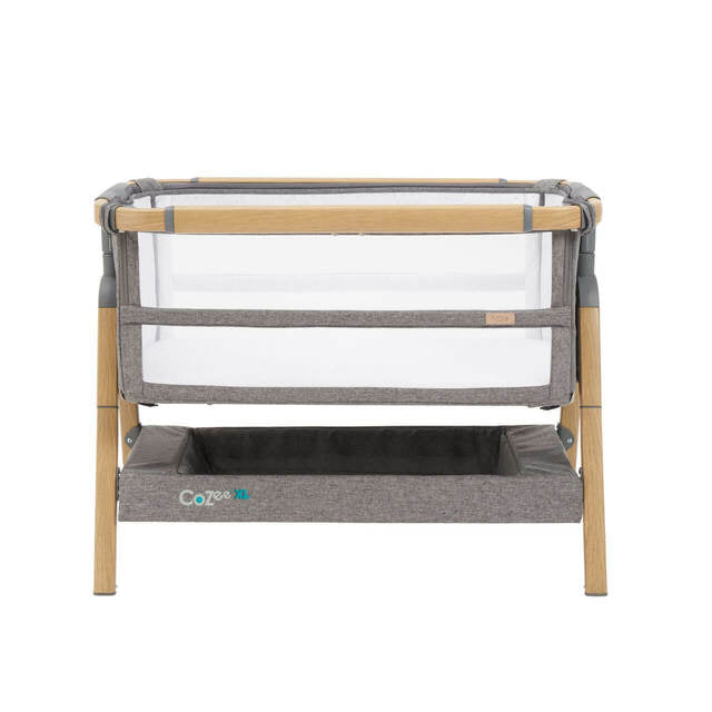 Tutti Bambini CoZee XL Bedside Crib and Cot – Oak/Charcoal