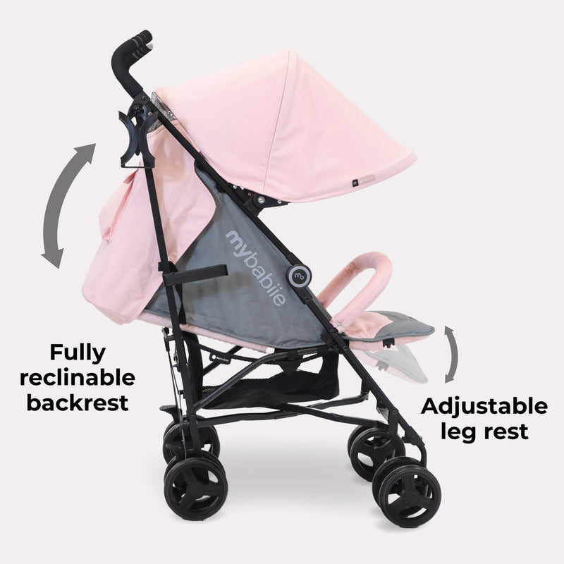 My Babiie MB02 Lightweight Stroller - Pink/Grey