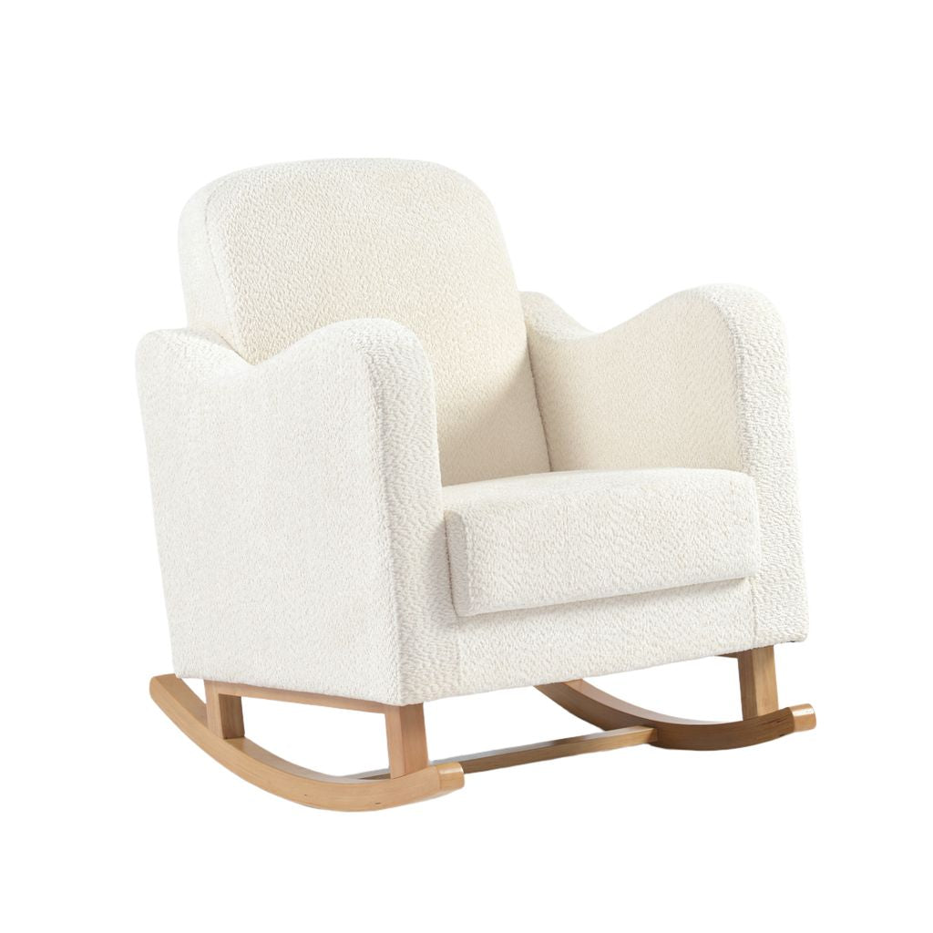 Bebe & Beyond Soother Nursing Chair + Stool – Boucle Collection Off White