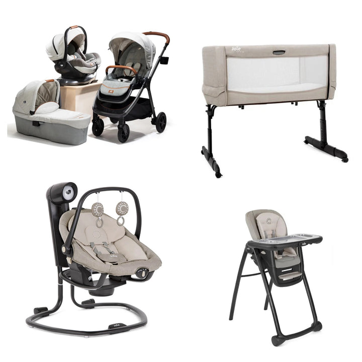 Joie Finiti 360 Travel System & Home Bundle - Oyster/Speckled