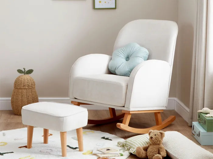 Babymore Freya Nursing Chair with Stool - Cream