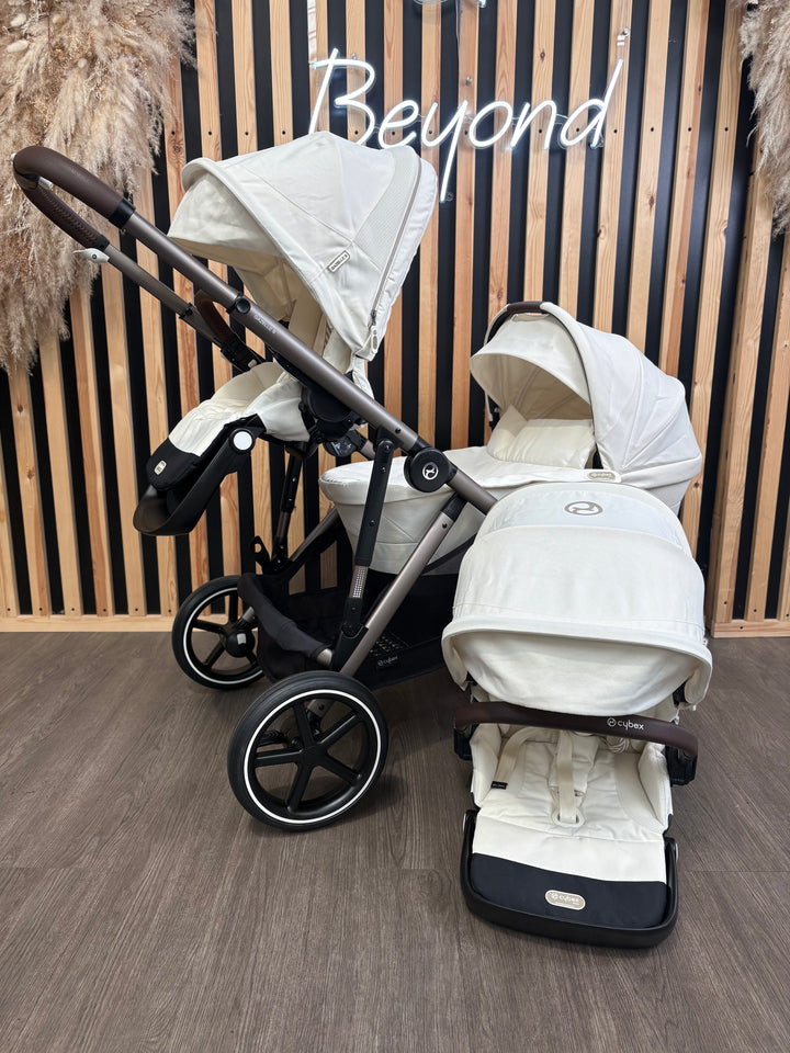 PRE LOVED Cybex Gazelle S Double Bundle - Seashell Beige