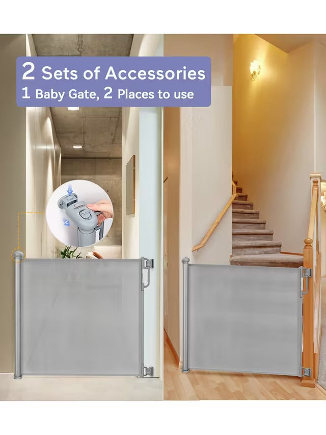 Momcozy Retractable Safety Gate - Grey