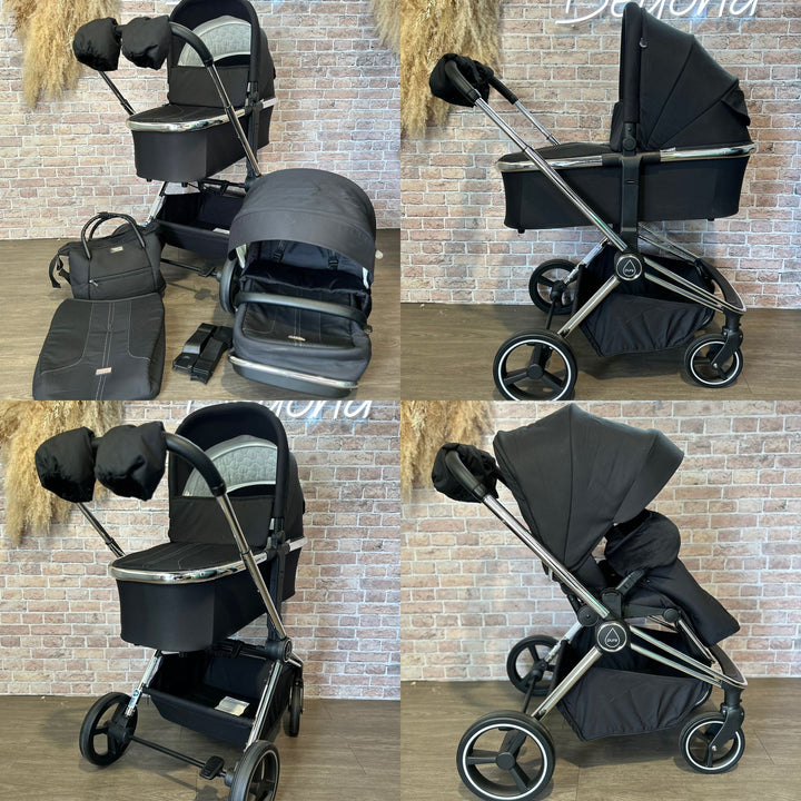 EX DISPLAY Mee-go Pure Pushchair with Carrycot & Accessories - Black