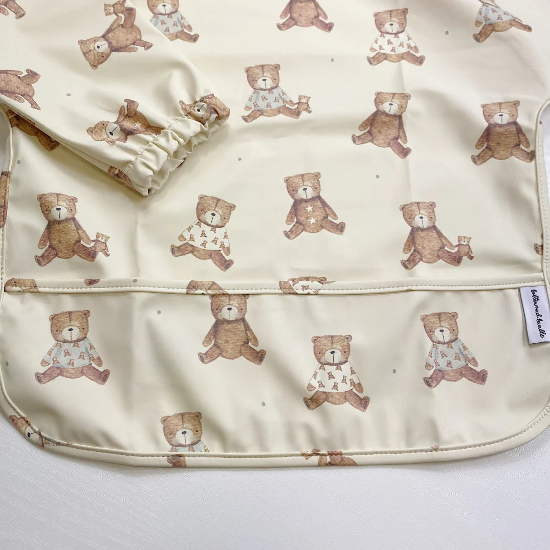 Bobbin & Bumble Long Sleeved Baby Bib - Teddy Bear