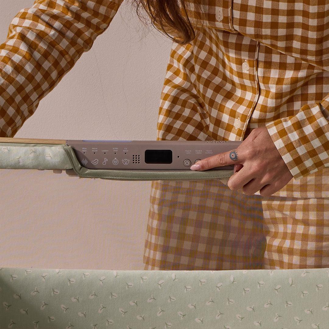 Tutti Bambini Cozee Sense Bedside Crib - Drifted Oak/Eucalyptus