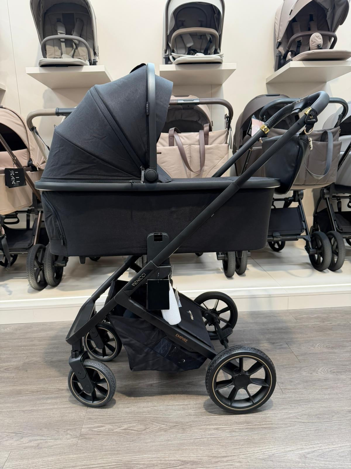 EX DISPLAY Venicci Empire Pram + Pushchair - Ultra Black