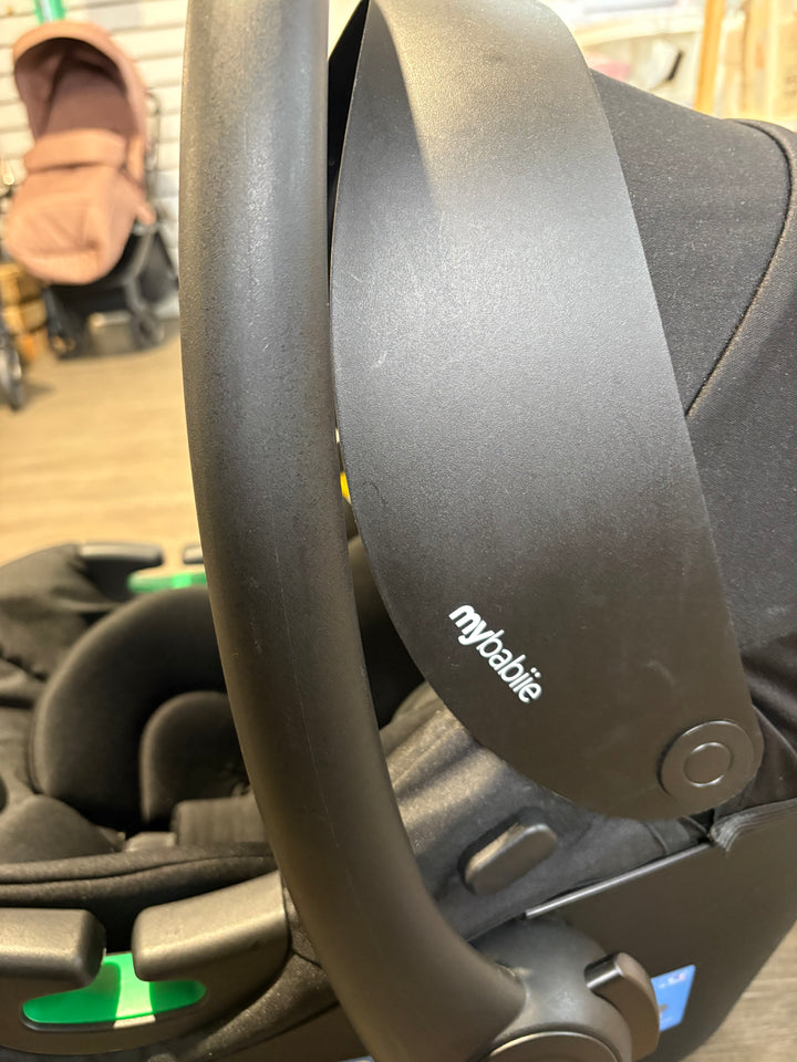 PRE LOVED My Babiie MB33 Twin Pushchair with Infant Carrier - Black Leopard