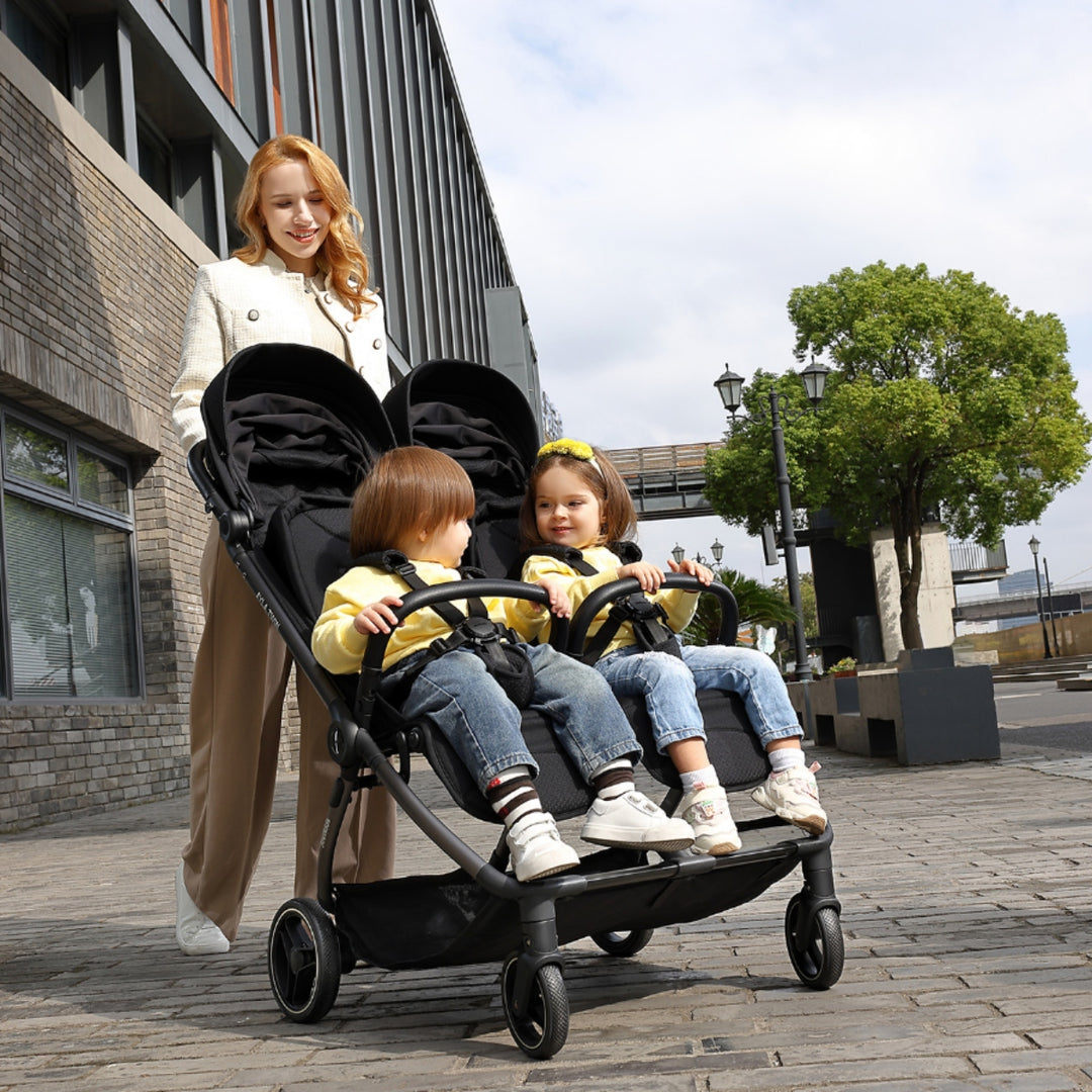 JoviKids Ayla Compact Twin Pushchair - Black