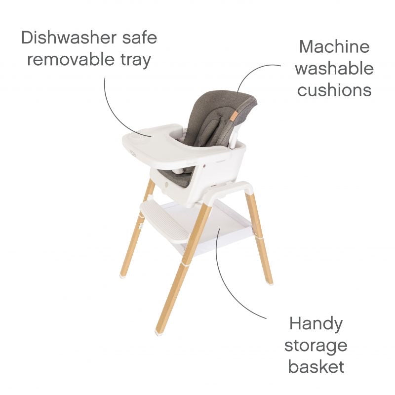 Tutti Bambini 2in1 Nova Highchair/Rocker Bundle - Oak/White