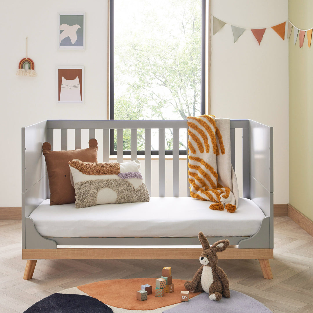 Babymore Mona Cot Bed – Grey