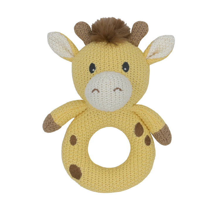 Living Textiles Knitted Rattle - Noah Giraffe