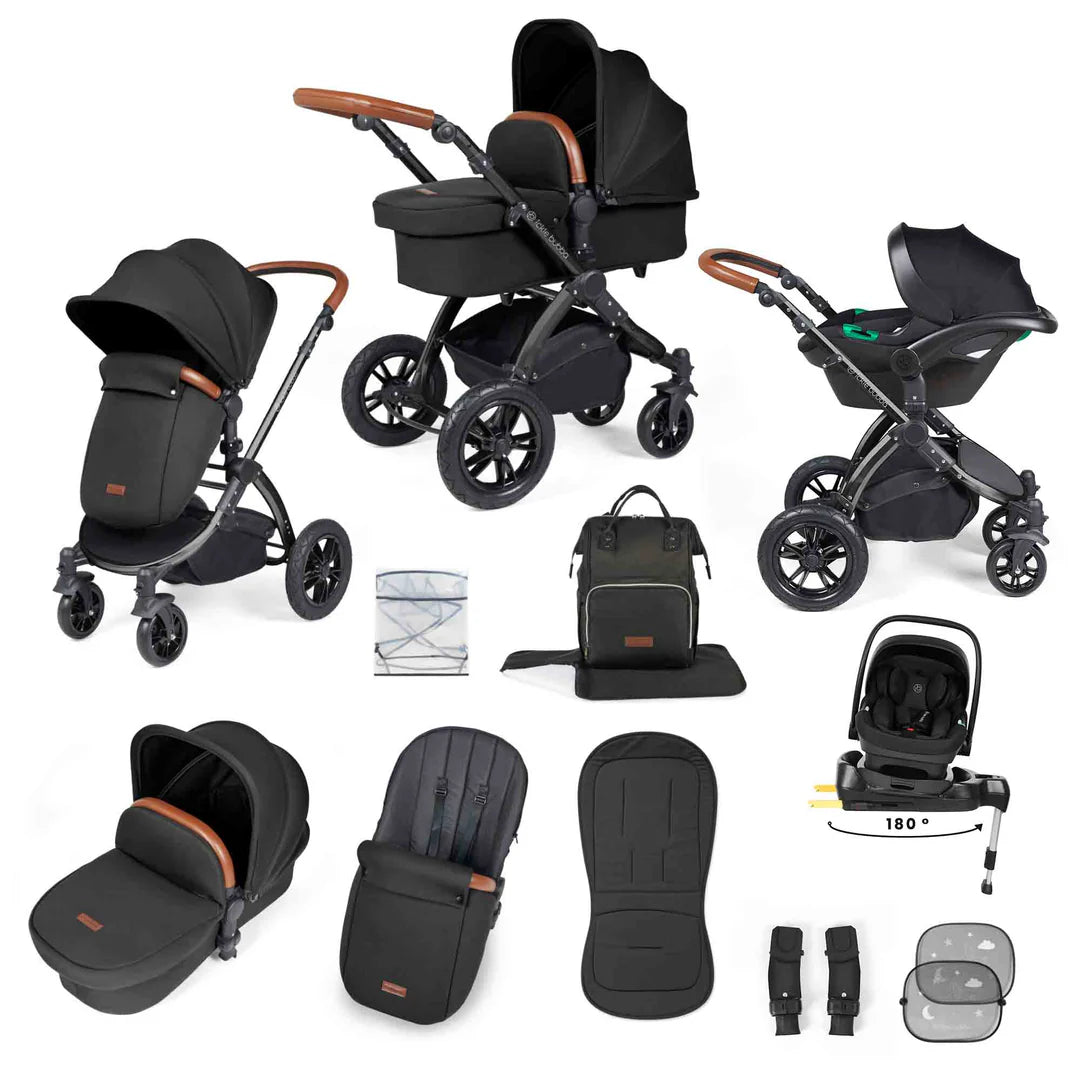 Ickle Bubba Stomp Luxe 12 Piece Travel System Inc I-Size Nimbus Spin Car Seat + Isofix Base