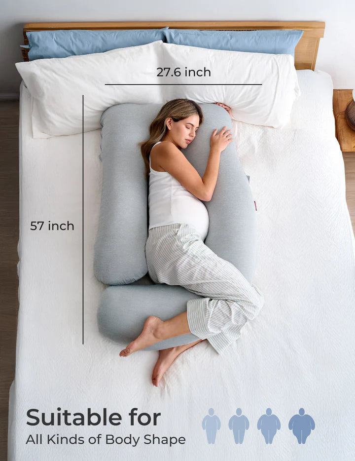 Momcozy Dreamlign U Pro Cool Feeling Maternity Pillow - Grey