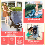 SnoozeShade Plus Deluxe Premium Stroller Sun Shade - Grey