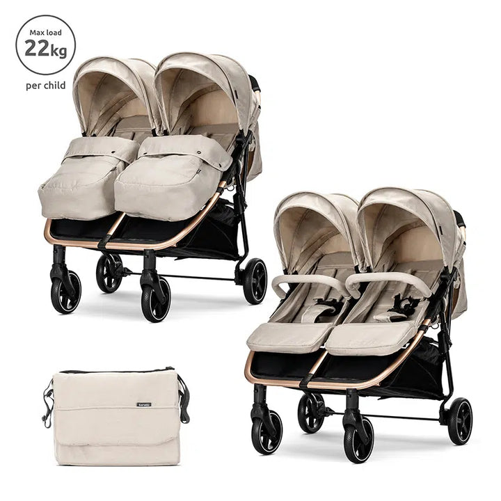 Lorelli Duo Twin Stroller – Beige