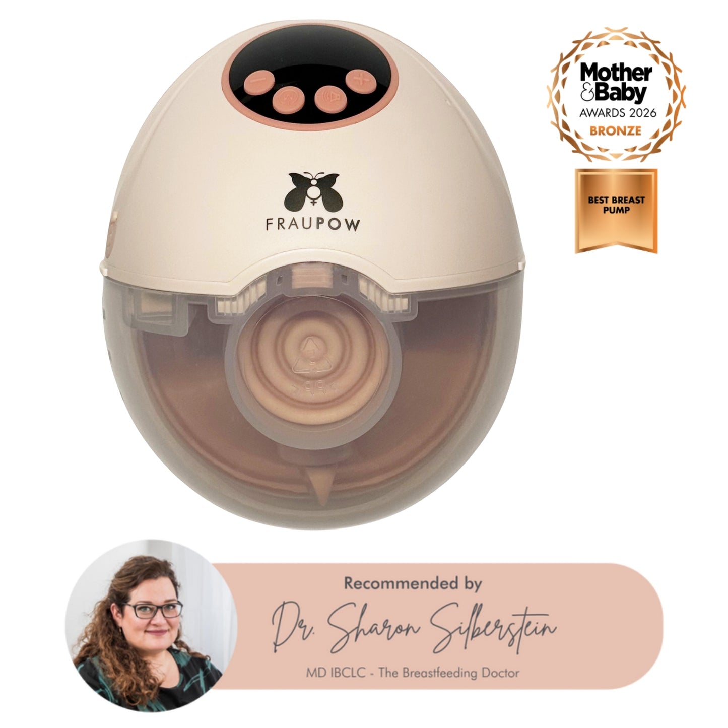 Fraupow Viva Pro Wearable Hands-Free Breast Pump - Pink