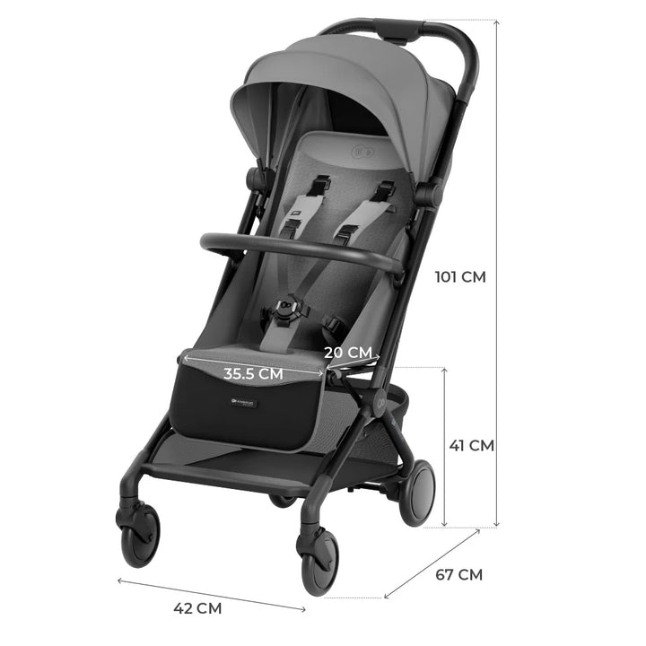Kinderkraft Pilot 2 Cabin Size Travel Stroller - Grey