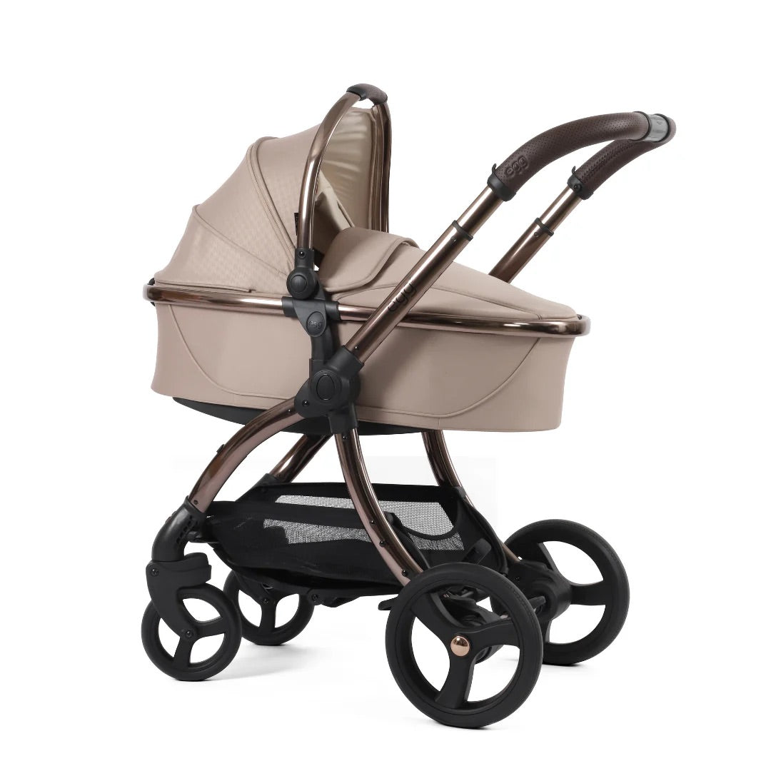 Egg3, Cybex Cloud T (Black) + Base T Travel System- Houndstooth Almond