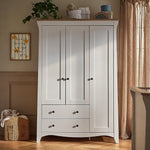 CuddleCo Clara 3 Door Triple Wardrobe - White & Ash