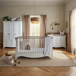 CuddleCo Clara Luxe 2 Piece Furniture Set - White & Ash