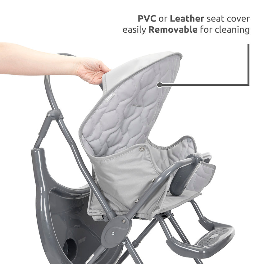 Lorelli Aspen 3in1 Travel System Bundle with Aria Luxe Car Seat, Millie Crib, Eliza Bouncer & Bonbon Highchair - Black/Beige