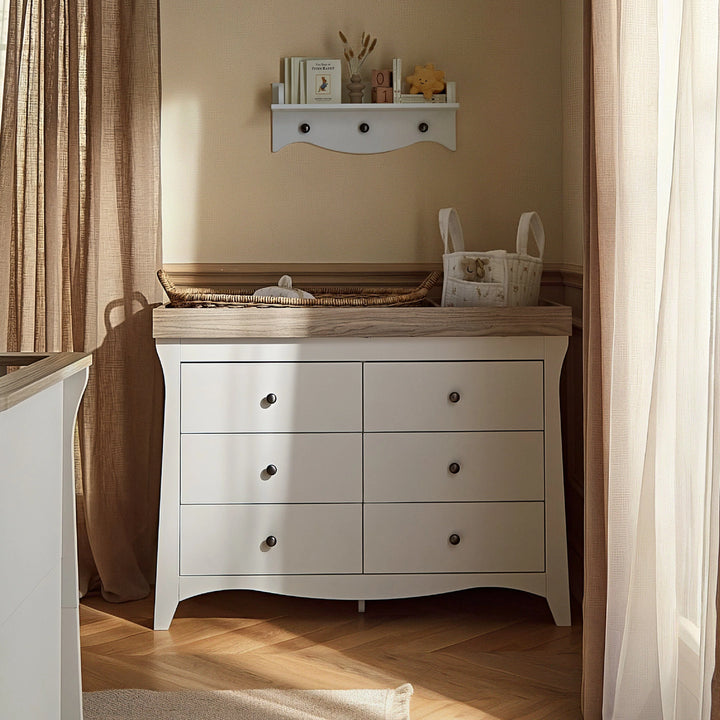 CuddleCo Clara 6 Drawer Dresser - White & Ash