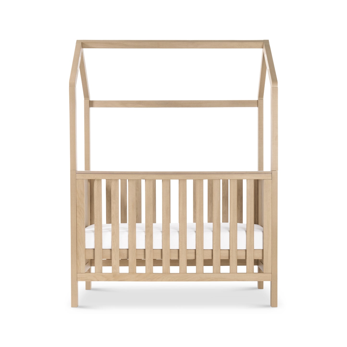 Tutti Bambini Casa 3 in 1 Mini Cot Bed + Roof Accessory Pack + Pocket Spring Mattress - Harvest Oak